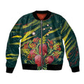 Australian Native Flower Personalised Bomber Jacket Banksia Nature’s Wild Flame - Aussie Hoodie