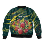 Australian Native Flower Personalised Bomber Jacket Banksia Nature’s Wild Flame - Aussie Hoodie