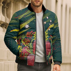 Australian Native Flower Personalised Bomber Puffer Jacket Banksia Nature’s Wild Flame - Aussie Hoodie