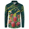 Australian Native Flower Personalised Button Sweatshirt Banksia Nature’s Wild Flame - Aussie Hoodie