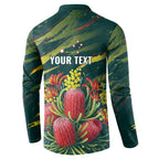 Australian Native Flower Personalised Button Sweatshirt Banksia Nature’s Wild Flame - Aussie Hoodie