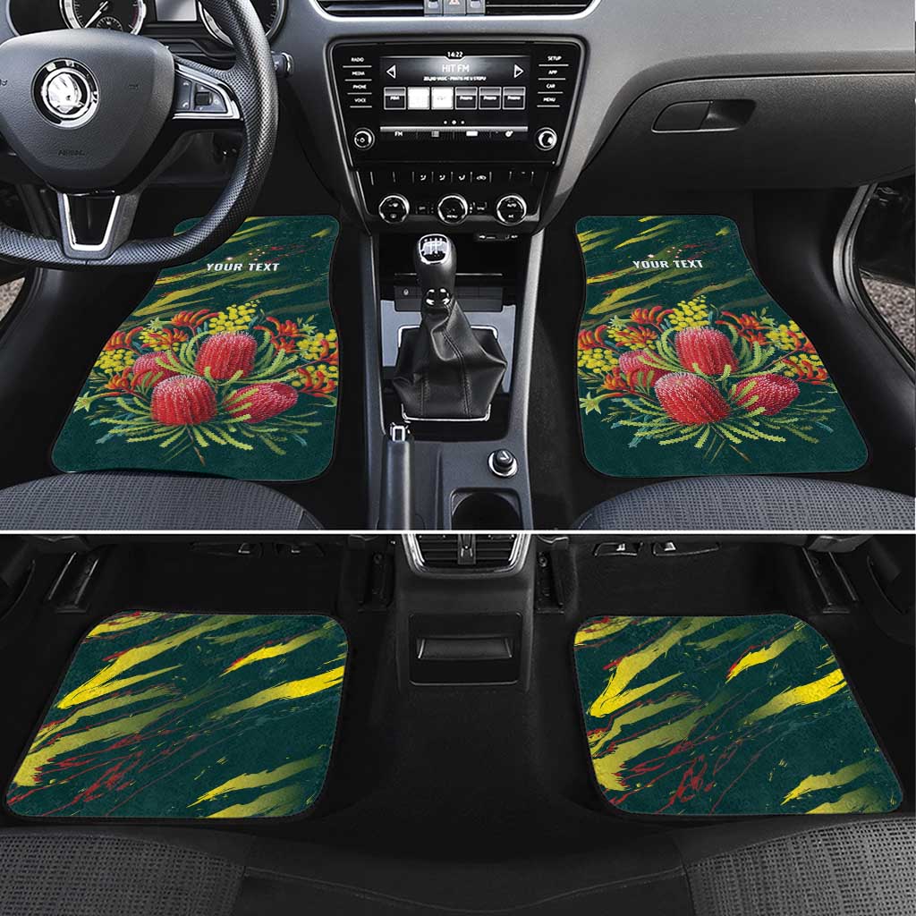 Australian Native Flower Personalised Car Mats Banksia Nature’s Wild Flame - Aussie Hoodie