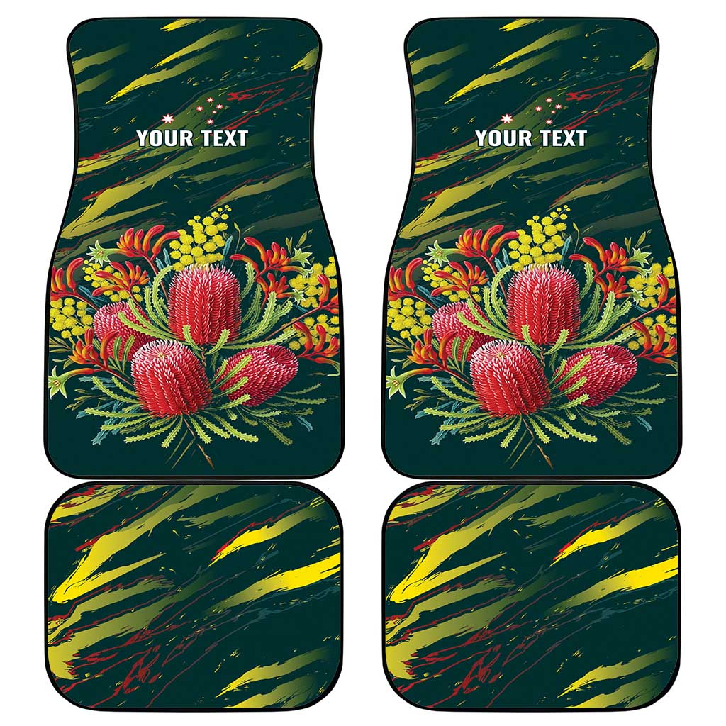 Australian Native Flower Personalised Car Mats Banksia Nature’s Wild Flame - Aussie Hoodie