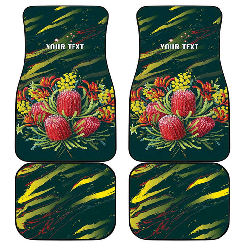 Australian Native Flower Personalised Car Mats Banksia Nature’s Wild Flame - Aussie Hoodie