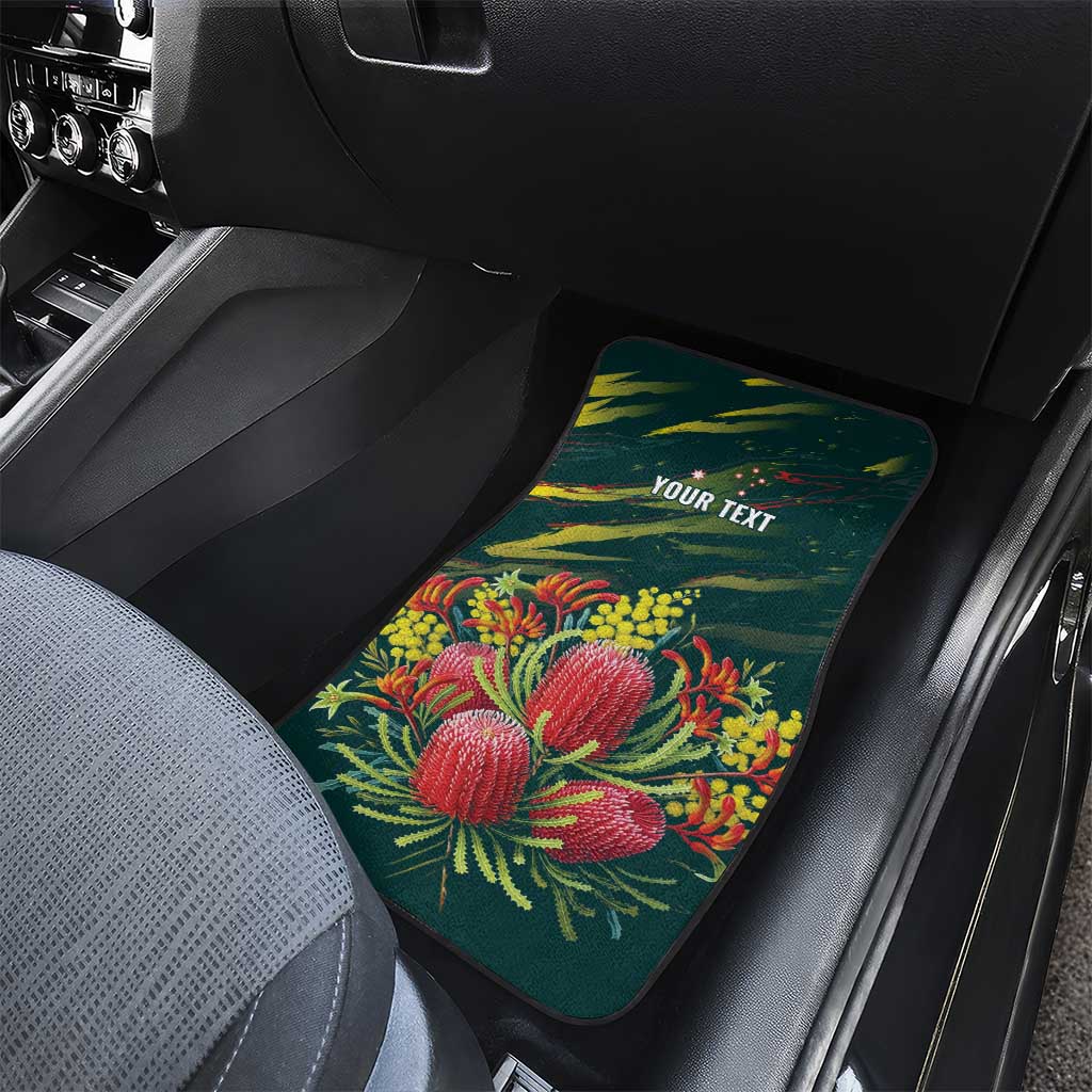 Australian Native Flower Personalised Car Mats Banksia Nature’s Wild Flame - Aussie Hoodie