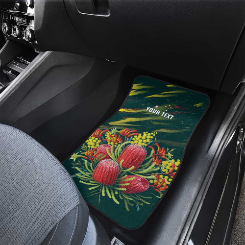 Australian Native Flower Personalised Car Mats Banksia Nature’s Wild Flame - Aussie Hoodie