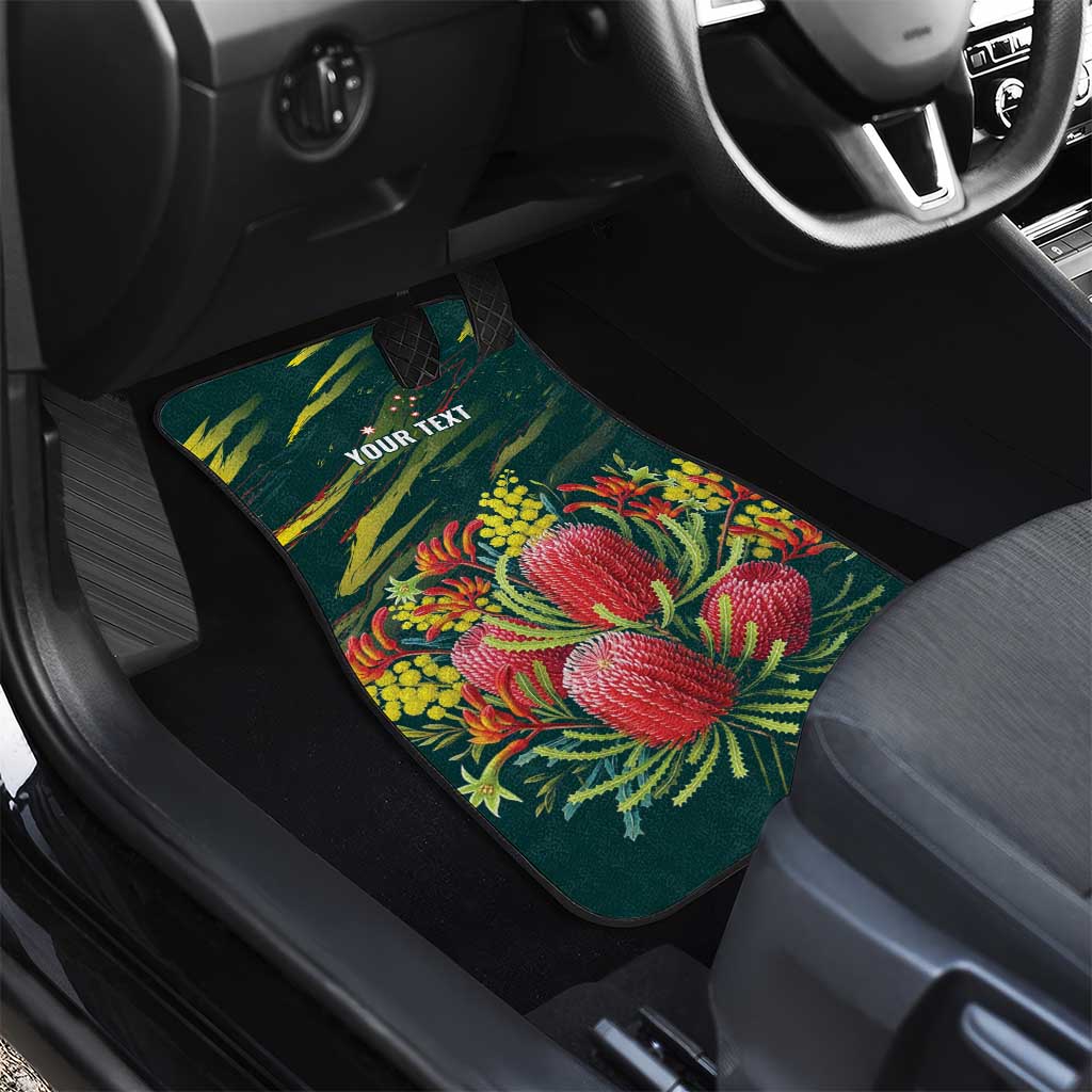 Australian Native Flower Personalised Car Mats Banksia Nature’s Wild Flame - Aussie Hoodie