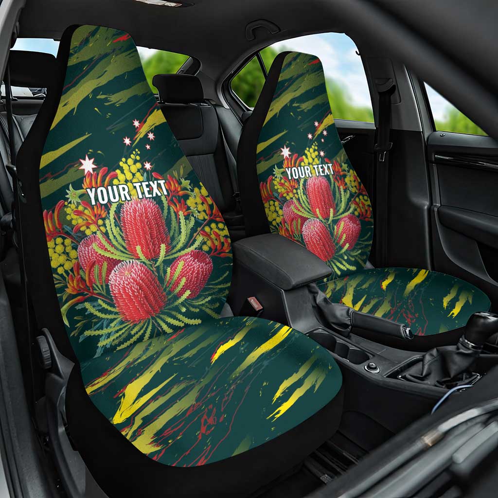 Australian Native Flower Personalised Car Seat Cover Banksia Nature’s Wild Flame - Aussie Hoodie