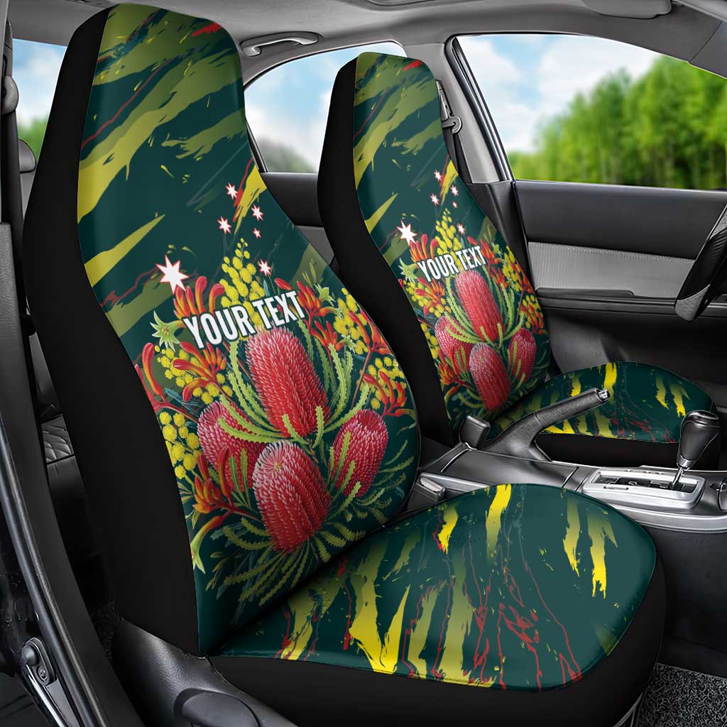 Australian Native Flower Personalised Car Seat Cover Banksia Nature’s Wild Flame - Aussie Hoodie