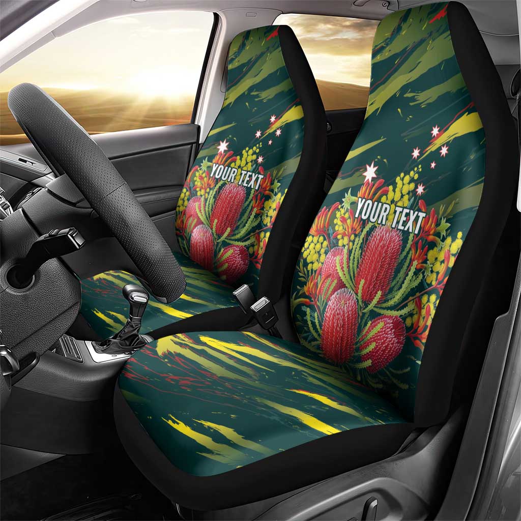 Australian Native Flower Personalised Car Seat Cover Banksia Nature’s Wild Flame - Aussie Hoodie