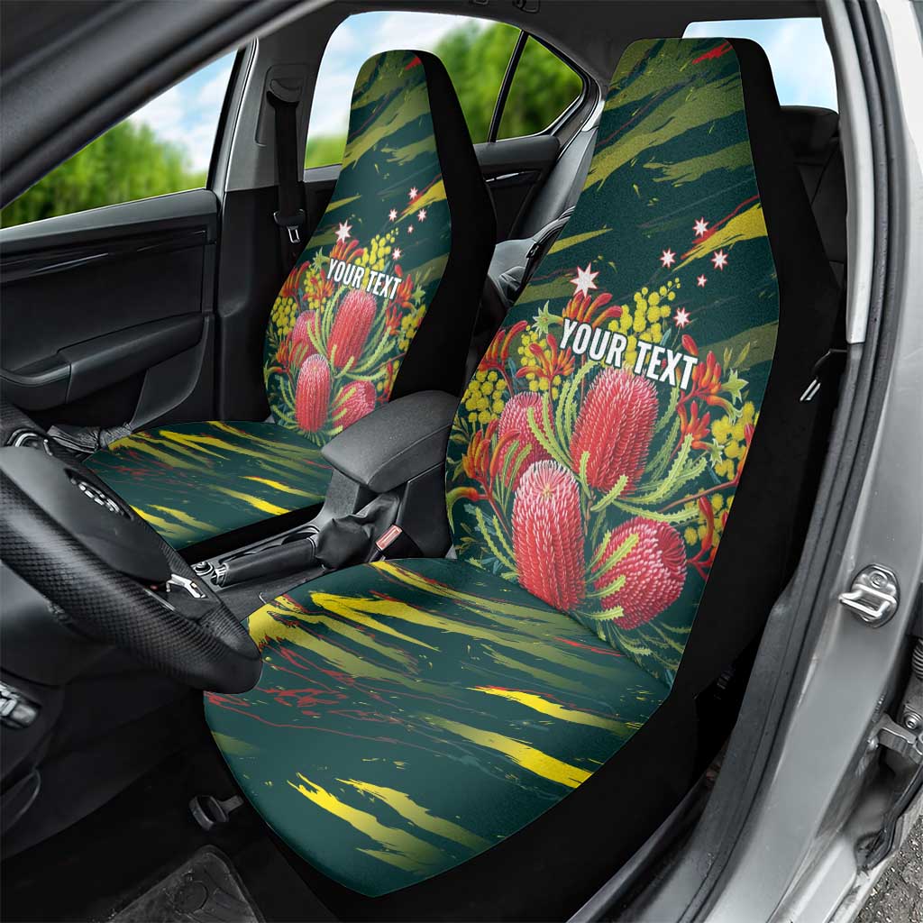 Australian Native Flower Personalised Car Seat Cover Banksia Nature’s Wild Flame - Aussie Hoodie