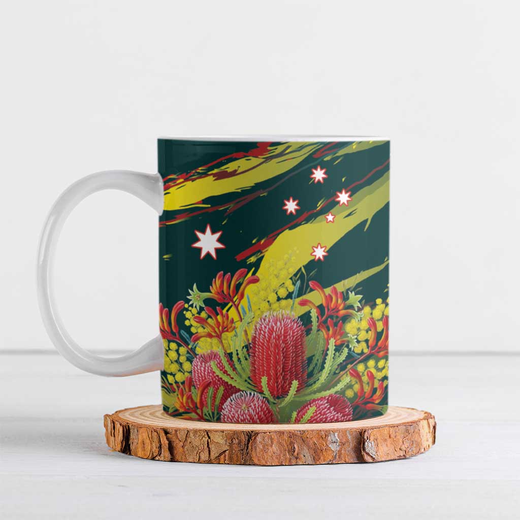 Australian Native Flower Personalised Ceramic Mug Banksia Nature’s Wild Flame - Aussie Hoodie