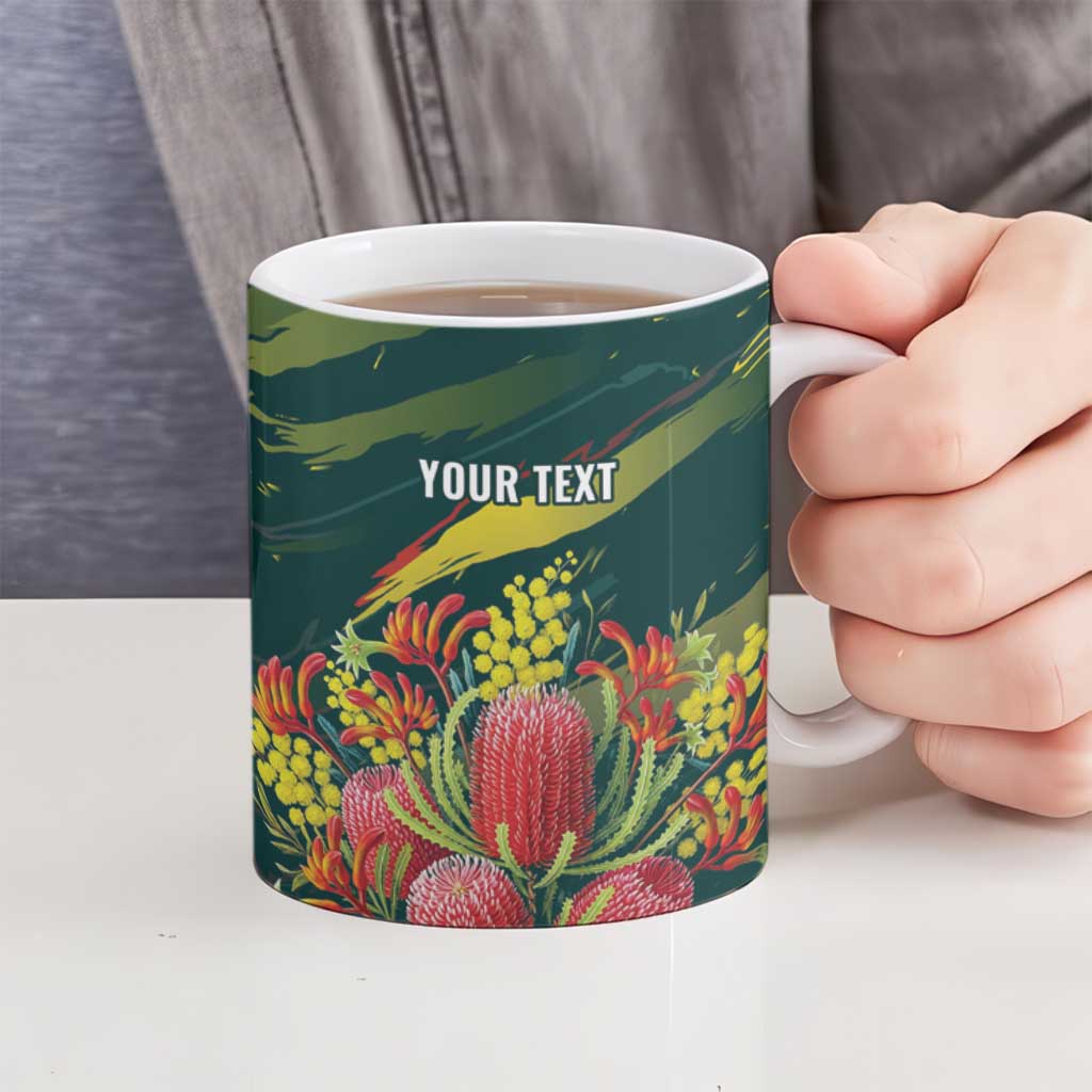 Australian Native Flower Personalised Ceramic Mug Banksia Nature’s Wild Flame - Aussie Hoodie