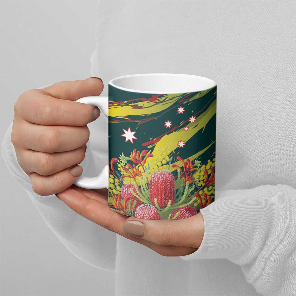 Australian Native Flower Personalised Ceramic Mug Banksia Nature’s Wild Flame - Aussie Hoodie