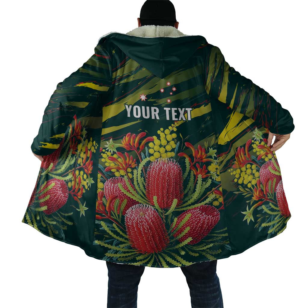 Australian Native Flower Personalised Cloak Banksia Nature’s Wild Flame - Aussie Hoodie