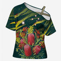 Australian Native Flower Personalised Cross Shoulder Shirt Banksia Nature’s Wild Flame - Aussie Hoodie