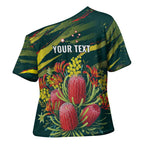 Australian Native Flower Personalised Cross Shoulder Shirt Banksia Nature’s Wild Flame - Aussie Hoodie