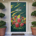 Australian Native Flower Personalised Door Cover Banksia Nature’s Wild Flame - Aussie Hoodie