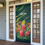 Australian Native Flower Personalised Door Cover Banksia Nature’s Wild Flame - Aussie Hoodie