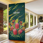 Australian Native Flower Personalised Door Cover Banksia Nature’s Wild Flame - Aussie Hoodie