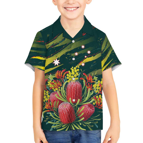 Australian Native Flower Personalised Family Matching Long Sleeve Bodycon Dress and Hawaiian Shirt Banksia Nature’s Wild Flame - Aussie Hoodie