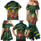 Australian Native Flower Personalised Family Matching Mermaid Dress and Hawaiian Shirt Banksia Nature’s Wild Flame - Aussie Hoodie