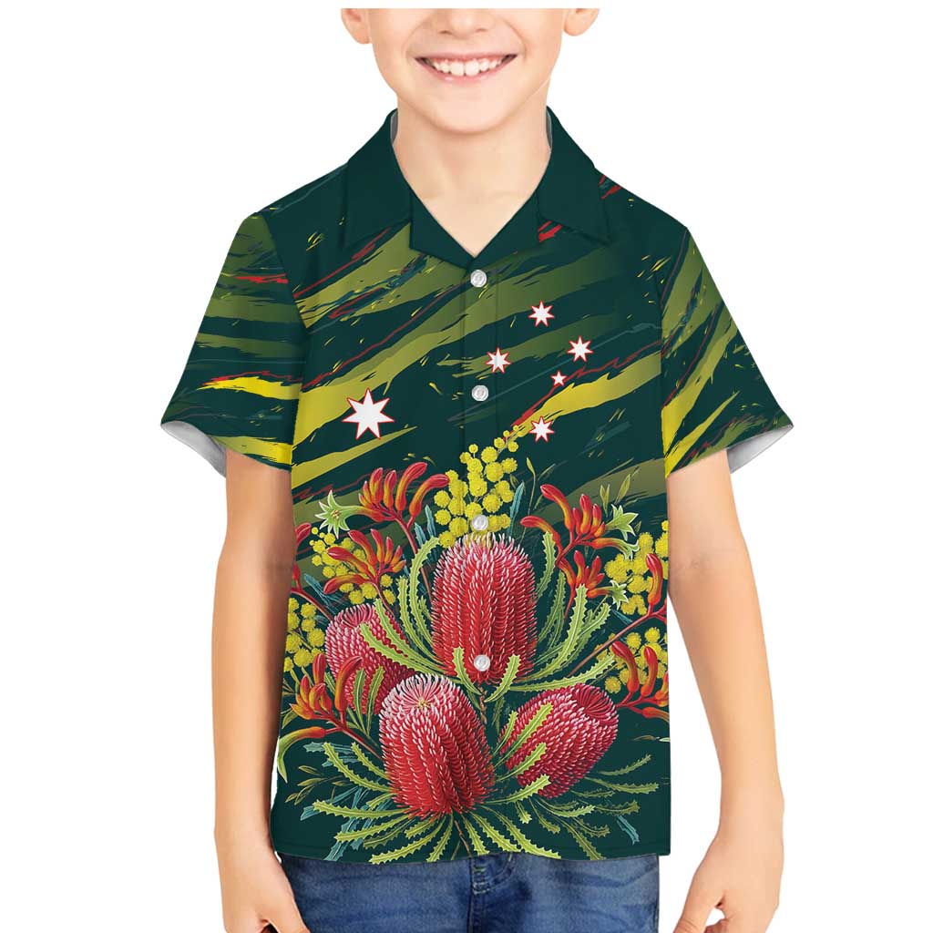 Australian Native Flower Personalised Family Matching Mermaid Dress and Hawaiian Shirt Banksia Nature’s Wild Flame - Aussie Hoodie