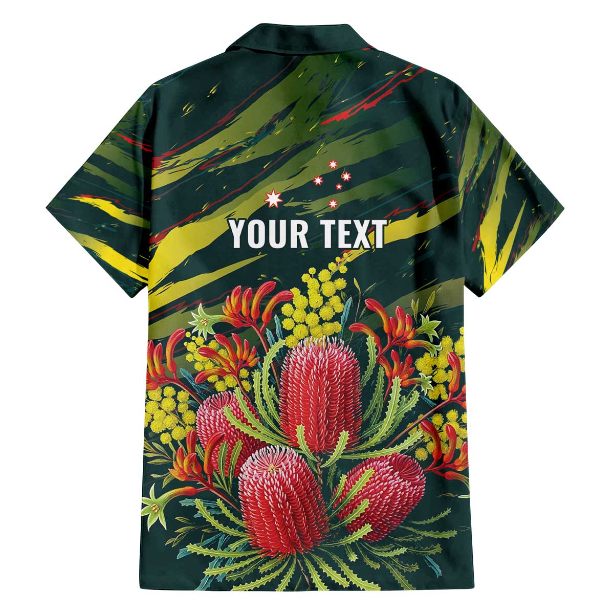 Australian Native Flower Personalised Family Matching Off The Shoulder Long Sleeve Dress and Hawaiian Shirt Banksia Nature’s Wild Flame - Aussie Hoodie