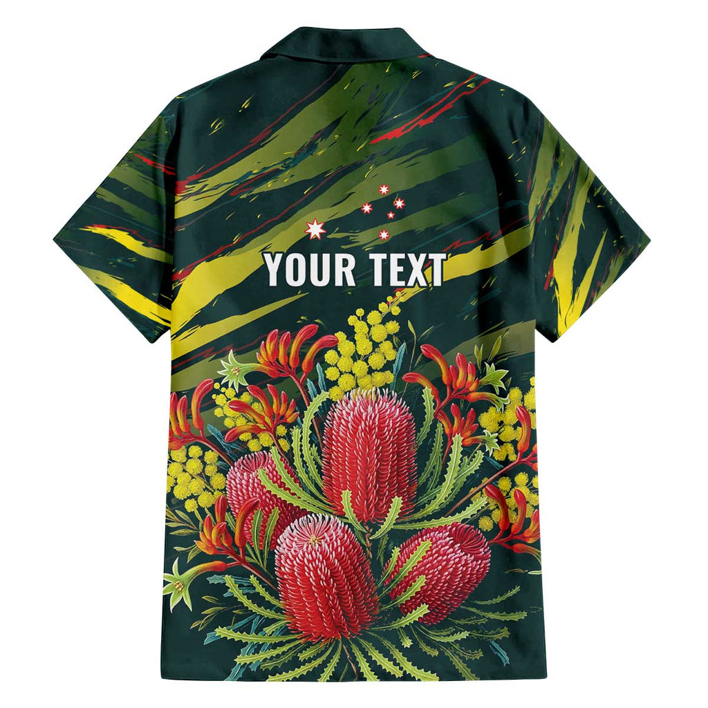 Australian Native Flower Personalised Family Matching Off The Shoulder Long Sleeve Dress and Hawaiian Shirt Banksia Nature’s Wild Flame - Aussie Hoodie