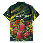 Australian Native Flower Personalised Family Matching Off Shoulder Maxi Dress and Hawaiian Shirt Banksia Nature’s Wild Flame - Aussie Hoodie