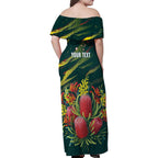 Australian Native Flower Personalised Family Matching Off Shoulder Maxi Dress and Hawaiian Shirt Banksia Nature’s Wild Flame - Aussie Hoodie