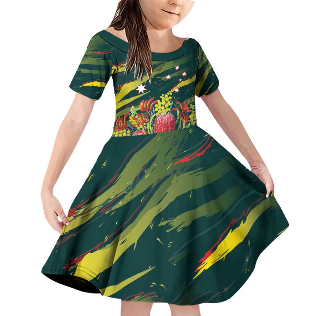 Australian Native Flower Personalised Family Matching Off Shoulder Short Dress and Hawaiian Shirt Banksia Nature’s Wild Flame - Aussie Hoodie