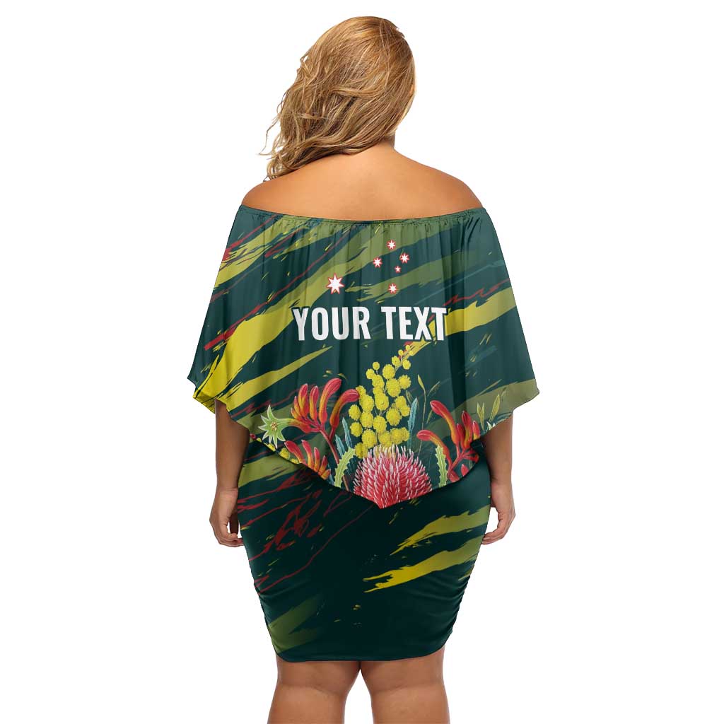 Australian Native Flower Personalised Family Matching Off Shoulder Short Dress and Hawaiian Shirt Banksia Nature’s Wild Flame - Aussie Hoodie