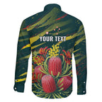 Australian Native Flower Personalised Family Matching Puletasi and Hawaiian Shirt Banksia Nature’s Wild Flame - Aussie Hoodie