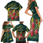 Australian Native Flower Personalised Family Matching Short Sleeve Bodycon Dress and Hawaiian Shirt Banksia Nature’s Wild Flame - Aussie Hoodie