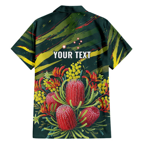 Australian Native Flower Personalised Family Matching Short Sleeve Bodycon Dress and Hawaiian Shirt Banksia Nature’s Wild Flame - Aussie Hoodie