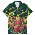 Australian Native Flower Personalised Family Matching Summer Maxi Dress and Hawaiian Shirt Banksia Nature’s Wild Flame - Aussie Hoodie