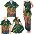 Australian Native Flower Personalised Family Matching Tank Maxi Dress and Hawaiian Shirt Banksia Nature’s Wild Flame - Aussie Hoodie