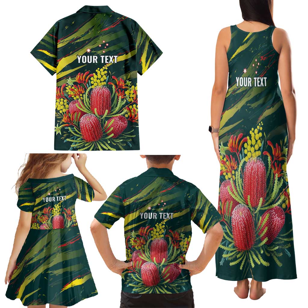 Australian Native Flower Personalised Family Matching Tank Maxi Dress and Hawaiian Shirt Banksia Nature’s Wild Flame - Aussie Hoodie