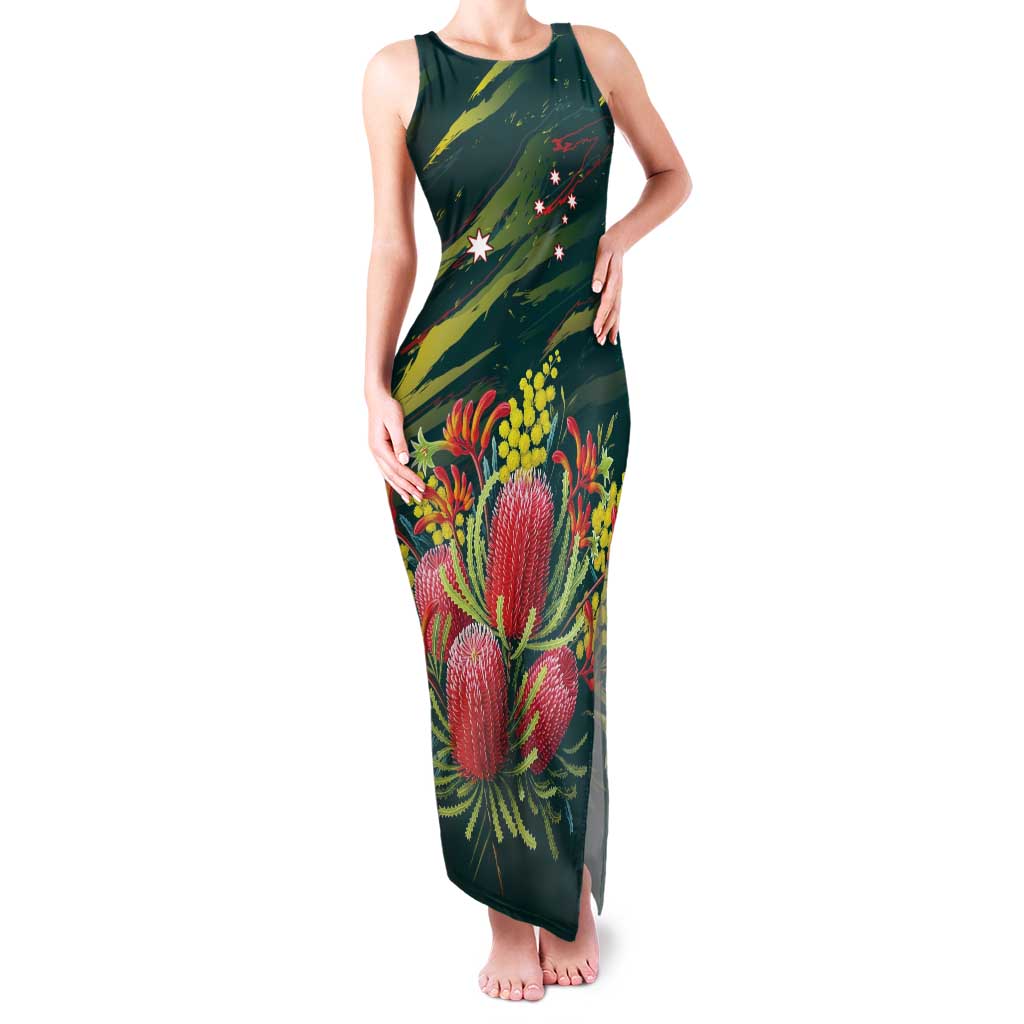 Australian Native Flower Personalised Family Matching Tank Maxi Dress and Hawaiian Shirt Banksia Nature’s Wild Flame - Aussie Hoodie