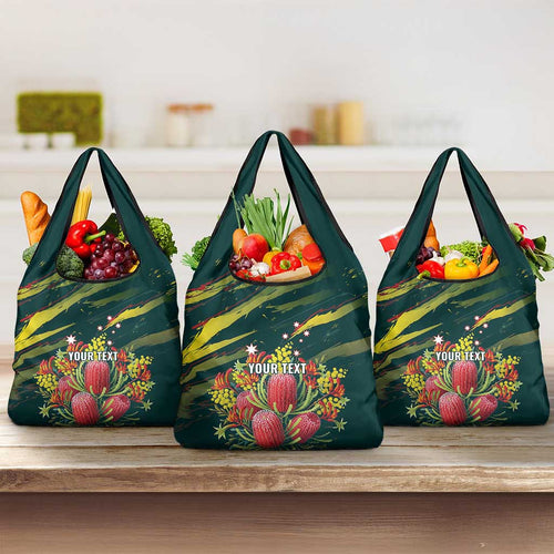 Australian Native Flower Personalised Grocery Bag Banksia Nature’s Wild Flame - Aussie Hoodie