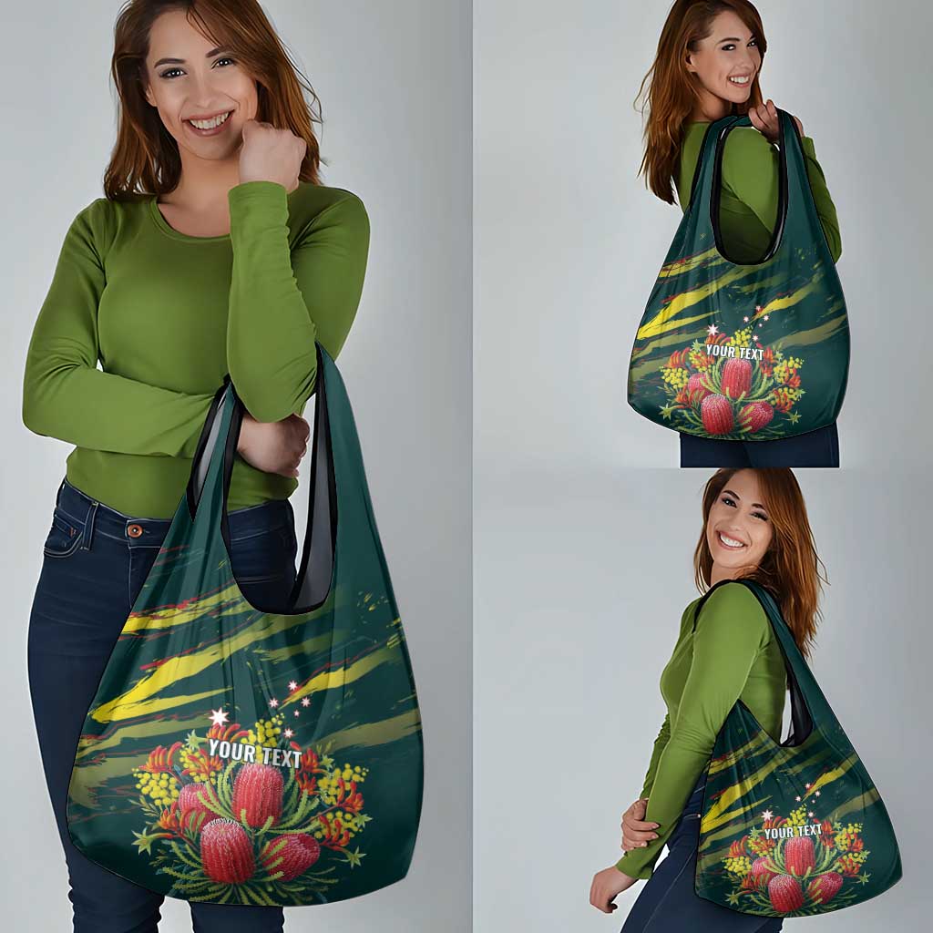 Australian Native Flower Personalised Grocery Bag Banksia Nature’s Wild Flame - Aussie Hoodie