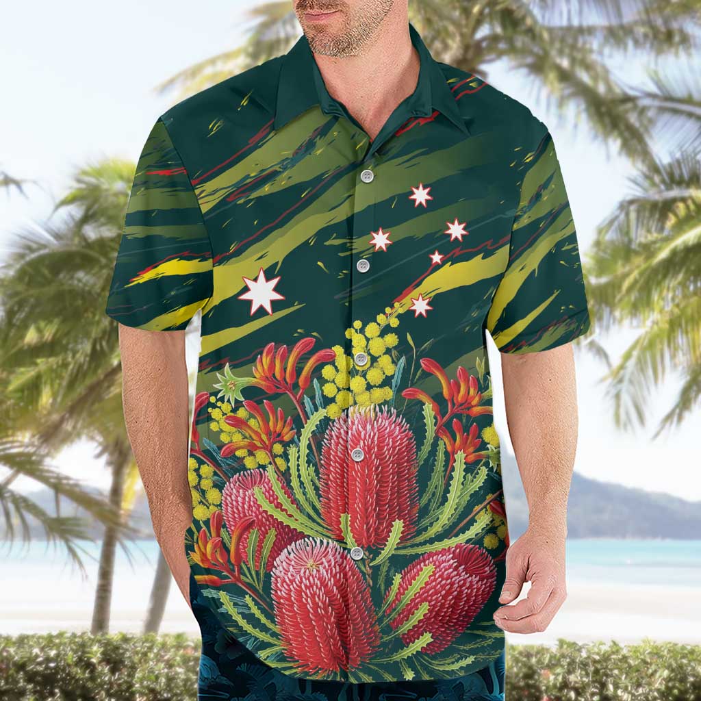 Australian Native Flower Personalised Hawaiian Shirt Banksia Nature’s Wild Flame - Aussie Hoodie