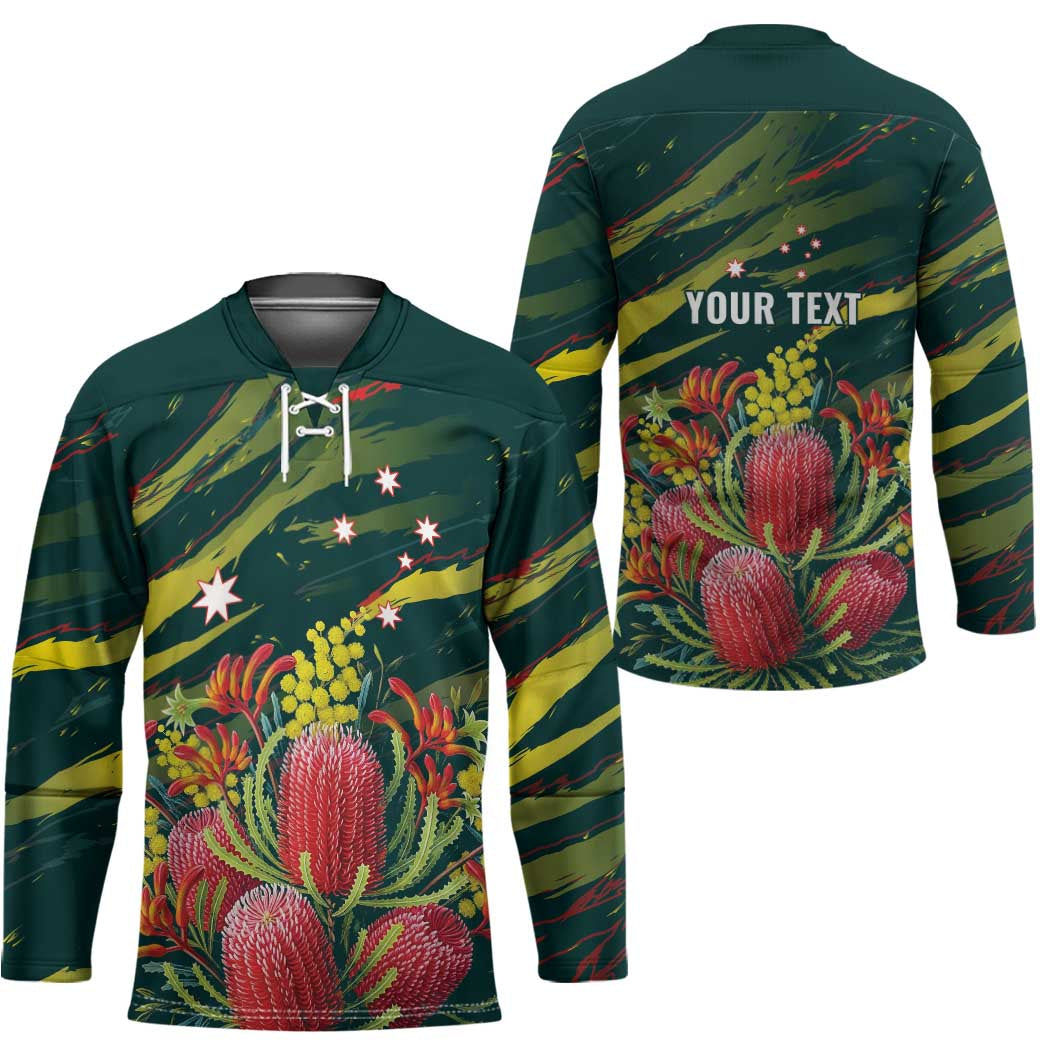 Australian Native Flower Personalised Hockey Jersey Banksia Nature’s Wild Flame - Aussie Hoodie