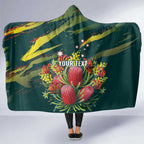Australian Native Flower Personalised Hooded Blanket Banksia Nature’s Wild Flame - Aussie Hoodie