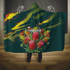 Australian Native Flower Personalised Hooded Blanket Banksia Nature’s Wild Flame - Aussie Hoodie