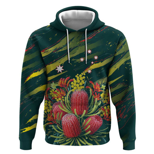 Australian Native Flower Personalised Hoodie Banksia Nature’s Wild Flame - Aussie Hoodie