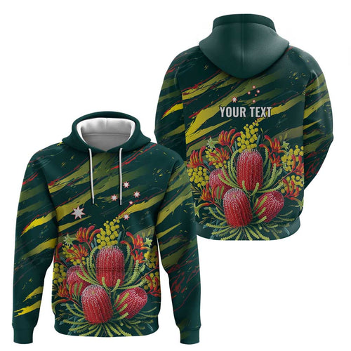 Australian Native Flower Personalised Hoodie Banksia Nature’s Wild Flame - Aussie Hoodie