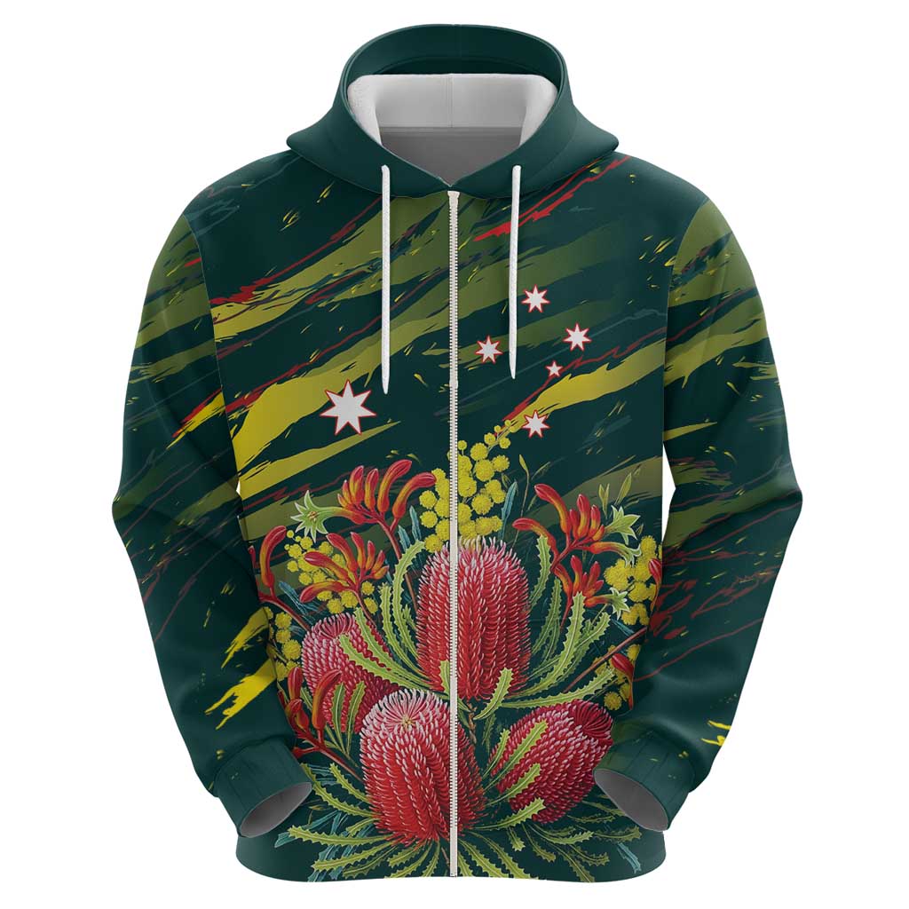 Australian Native Flower Personalised Hoodie Banksia Nature’s Wild Flame - Aussie Hoodie