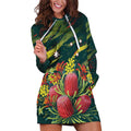 Australian Native Flower Personalised Hoodie Dress Banksia Nature’s Wild Flame - Aussie Hoodie